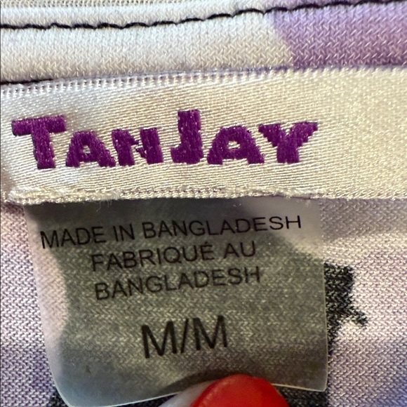 TanJay Blouse Purple Floral Print Women's Top Size M - Picture 9 of 10